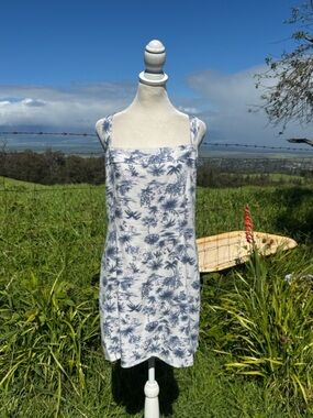 Abercrombie & Fitch Tropical Beach Linen blend Halter mini Dress xl